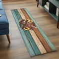 thumbnail image 3 of Runner Rug 2'x6', Country Star Vintage Washable Non-Slip Hallway Runner Rugs, Sunflower Farmhouse Teal Brown Western Berry Bedside Rugs Floor Mats Carpet Runners for Kitchen Bathroom Laundry Room, 3 of 8