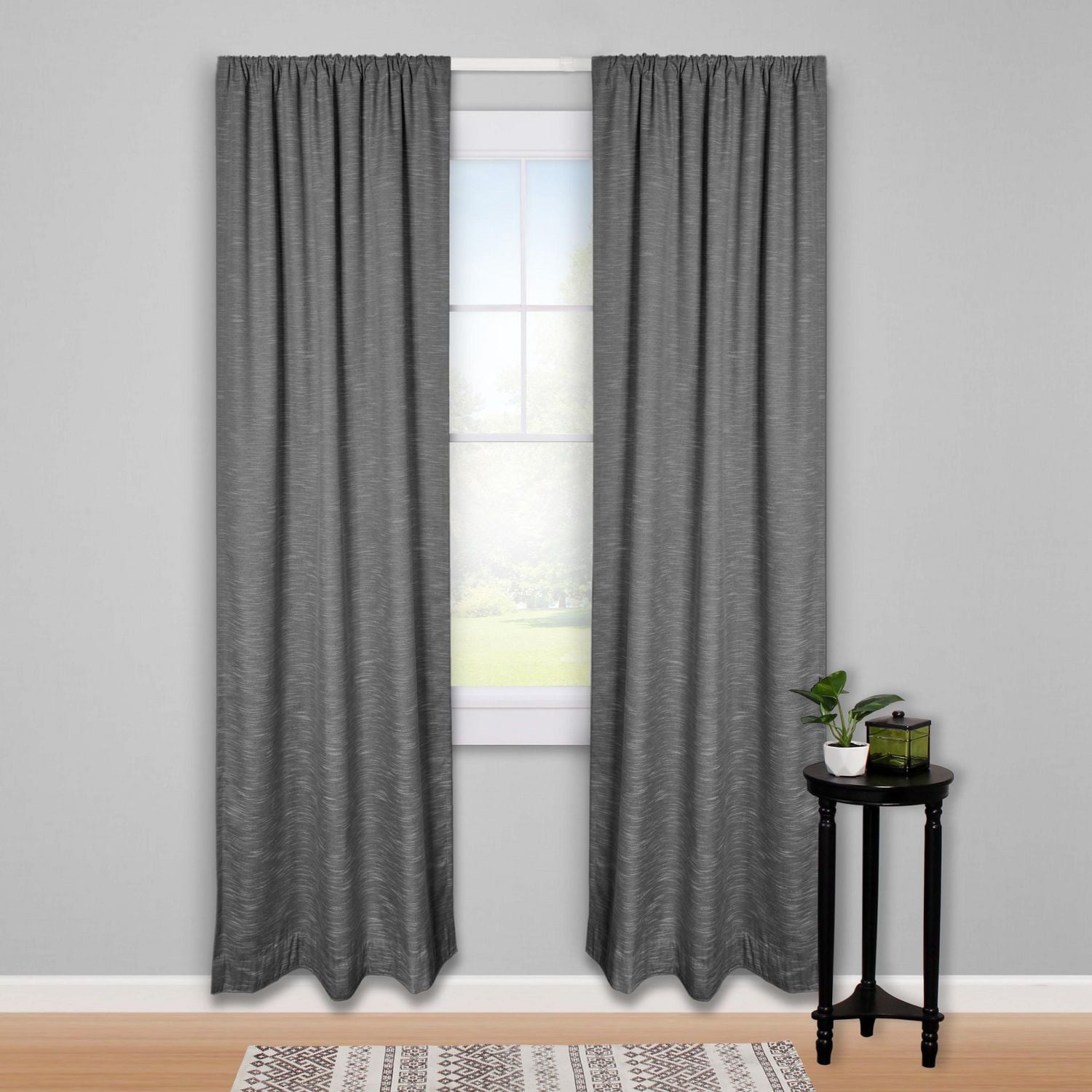 Eclipse Fast Fit Easy Install Complete Blackout Superior Hold Premium Curtain Rod, 28-48”, White