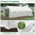 thumbnail image 4 of Outsunny 20' x 10' x 7' Walk-In Greenhouse, Hot House, Roll Up Door, White, 4 of 9