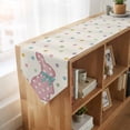 thumbnail image 4 of Polka Dot Pink Bunny Table Runner Linen Burlap Table Runner 120 Inches Long Farmhouse Rabbit Rustic Dresser Scarves for Kitchen Island Coffee Dining Room Party Wedding Banquet Holiday Decor 13"x120", 4 of 8