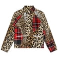 thumbnail image 4 of Jackets for Women Winter Coat Jackets Flannel Stand Collar Jacket(Leopard Print Plaid Red Black,Size:S-4XL), 4 of 7