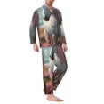 thumbnail image 2 of Sikiie Flower White Horse (2) Mens Pajama Set, Soft Warm Long Sleeve Sleepwear, Cozy Button-Down Pjs for Men-X-Large, 2 of 7