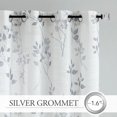 thumbnail image 2 of Cortinas Beauoop de lino semitransparente con estampado floral, 214 cm de alto, 2 paneles, color gris, 2 of 7