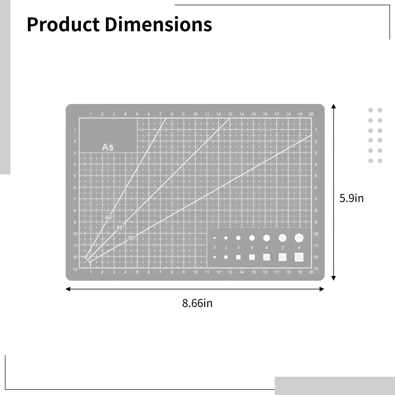 4 Pcs Self Healing Cutting Mats, A5 Rotary Cutting Mats with Grid Lines, 5.9 x 8.7 Inches PVC Craft Cutting Pad Set in 4 Colors for Sewing Quilting Art Projects