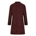 thumbnail image 5 of Hfyihgf Wool Blend Peacoats for Women Notched Lapel Single Breasted Trench Coat Long Sleeves Winter Overcoat z2-Wine L, 5 of 5