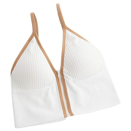 

Front Zipper Crop Tops Women Sexy Camis Top Bra Backless Underwear Female Tank Sexy Camisole