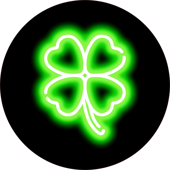Circle Plus Clover Neon Graphic Style Wall or Door Sign | Live Streamer Gaming Themed Decoration - Large