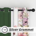 thumbnail image 5 of Lfeey Floral Blackout Curtains for Bedroom, Green, Room Darkening Thermal Insulated Panels Set of 2, 42x96 Inch, 5 of 7