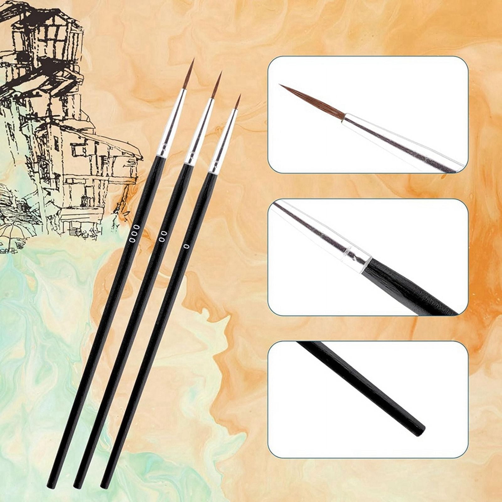 240pcs Detail Paint Brushes, Fine Tip Paint Brush with 3 Sizes 0 00 000 Mini Tiny Miniature Fine Paint Liner Brush