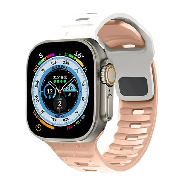 Correa Sport para Apple Watch, Silicona Bicolor, Resistente al Agua, Estilo Deportivo, Compatible con Todas las Series