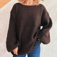 thumbnail image 5 of Women's Lightweight Loose Fit Knit Sweater Round Neck Long Sleeve Fall Layering​​ Tops, 5 of 5