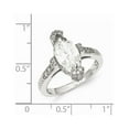 thumbnail image 2 of Sterling Silver Textured Cubic Zirconia Marquise Ring - Size 6, 2 of 2