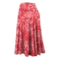 thumbnail image 3 of Made by Johnny Women's Tie Dye Lightweight Flare Midi Pull On Closure Skirt M CORAL, 3 of 5