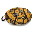 thumbnail image 1 of Bird Round Floor Cushion with Handle, Flying Animal Wren on Twigs Realistically Drawn Sketch Illustration, Decorative Pillow for Living Room & Dorms, 18" Round, Orange Charcoal Grey, by Ambesonne, 1 of 4