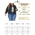 thumbnail image 6 of DARING DIVA Plus Size Long Sleeve Stand Collar Button Down Jacket 1X Black, 6 of 6