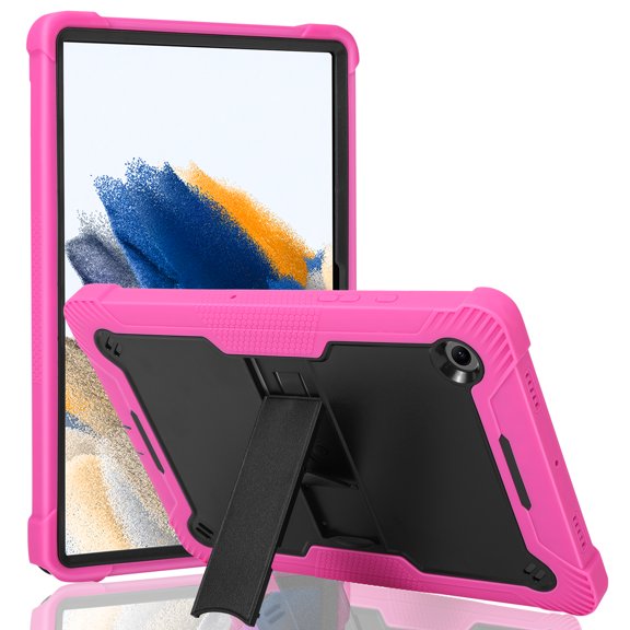 KIQ Galaxy Tab A8 10.5 Case with Screen Protector, Shockproof Cover for Samsung Galaxy Tab A8 10.5 inch SM-X200 X205 X207 (Guardian Hot Pink)