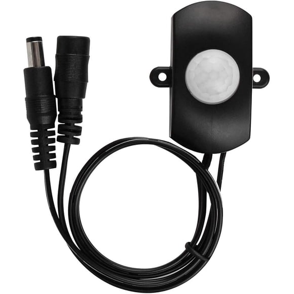 SUPERNIGHT DC 5V-24V 5A Interrupteur à Capteur PIR Activé par Mouvement avec Câble Coupleur DC pour Ruban Lumineux LED