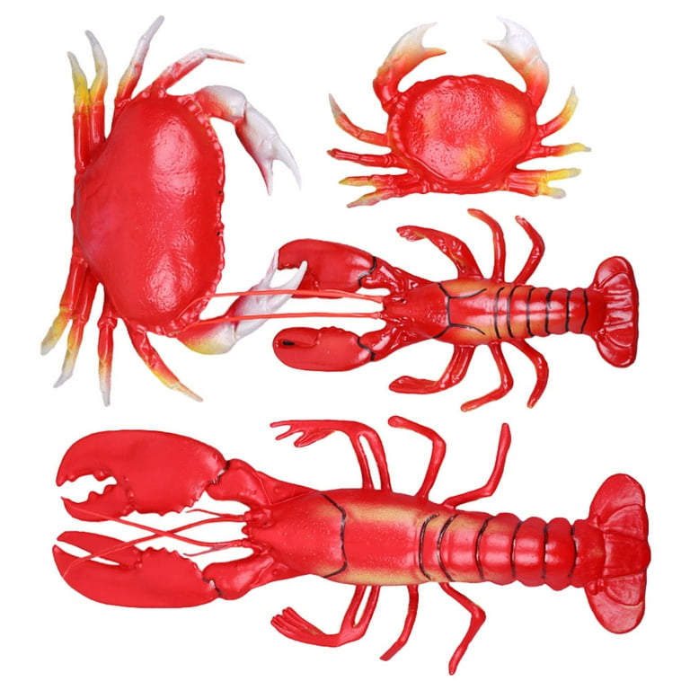 1 Set of Artificial Lobster Crab Plastic Model Fish Tank Adornment Party  Decor 