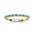 thumbnail image 3 of TriJewels 0.25 ctw Round Emerald and Lab Grown Diamond 18 Stone Wedding Band in 10K Yellow Gold, 3 of 6