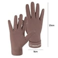 thumbnail image 2 of 1 Pair Women Winter Gloves Extra Soft Elastic Solid Color Plush Lining Windproof Cold Weather Gloves Cameo Brown, 2 of 8