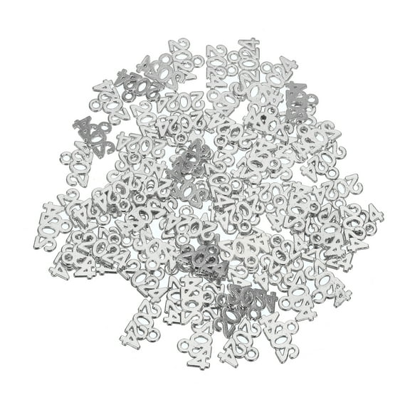 80pcs 2024 Year Number Charm Graduation Year Charm Anti Gold Tassel DIY Jewelry Making Necklace Silver