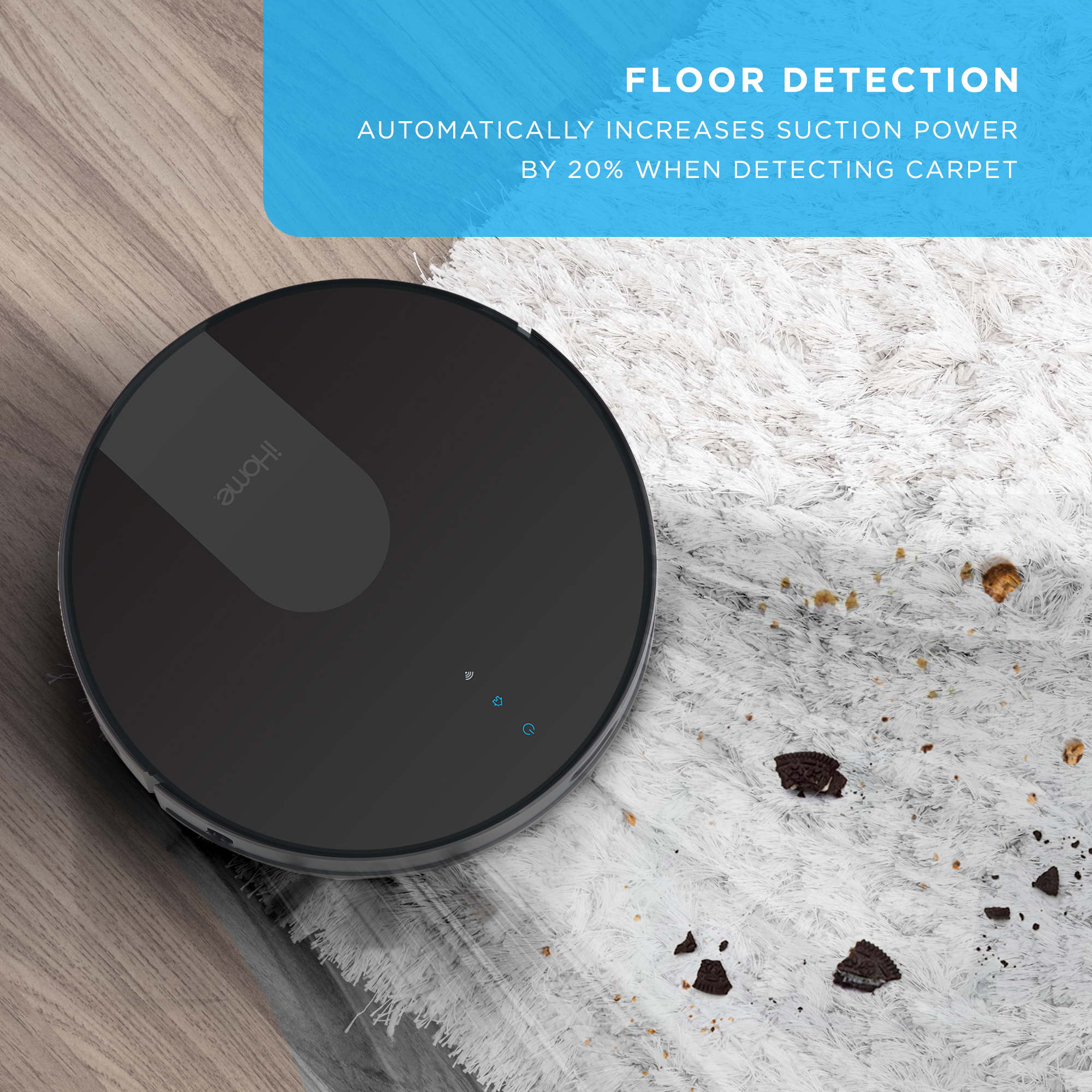 iHome AutoVac Eclipse G 2-in-1 Robot Vacuum and Mop with Homemap Navigation, Ultra Strong Suction Power, Wi-Fi/App Connectivity - image 5 of 11