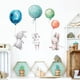 thumbnail image 1 of Pegatinas de pared de globo de conejito de dibujos animados decoración de habitación de niños calcomanías de papel tapiz de conejo, 11 Feliz Sencillez, 1 of 4