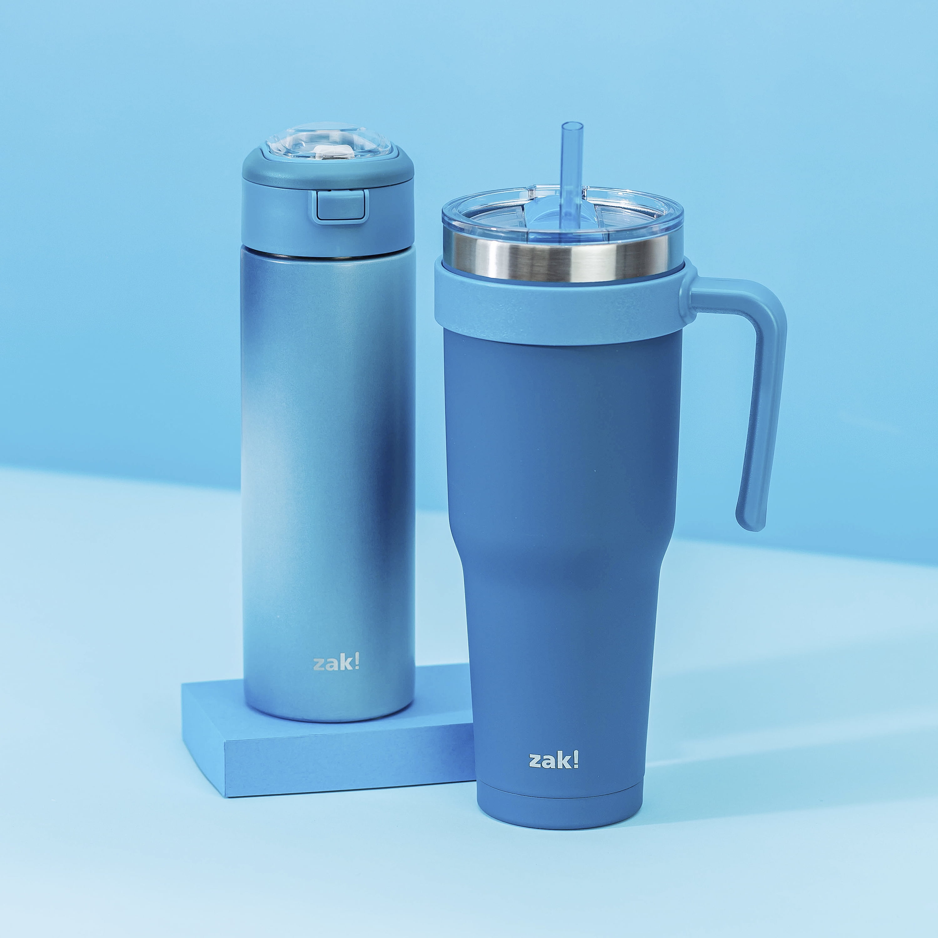 Zak! Designs 12oz Double Wall Stainless Steel Fremont Tumbler, Purist Blue  