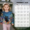thumbnail image 7 of Uorisanigo Girls Sweatshirt Ruffle Long Sleeve Pullover Sweater Tops Oversized Shirts Black Cat Floral Sweatshirt Casual T-Shirts for Fall Winter Spring Size 4-5, 7 of 7
