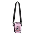 thumbnail image 2 of Ed Hardy Unisex Black/Pink Jaguar Rose Tatoo Print Nylon Phone Crossbody Bag With Adjustable Shoulder Strap, 2 of 6