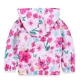 thumbnail image 2 of SYNPOS Toddler Baby Girls Pink Floral Windbreaker Thin Hooded Jacket, 2 of 10
