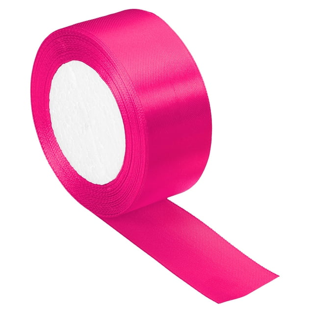 Unique Bargains 1.5" Wide 24 Yards Satin Ribbon Single Side Craft Roll Wrap Decoration Rose Red