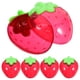 thumbnail image 2 of KAKOWELY mini cajas de dulces de fresa para decoración de bodas, fiestas, tapas transparentes de plástico para joyería, manualidades, maquillaje, baby shower, cumpleaños, eventos festivos., 2 of 5