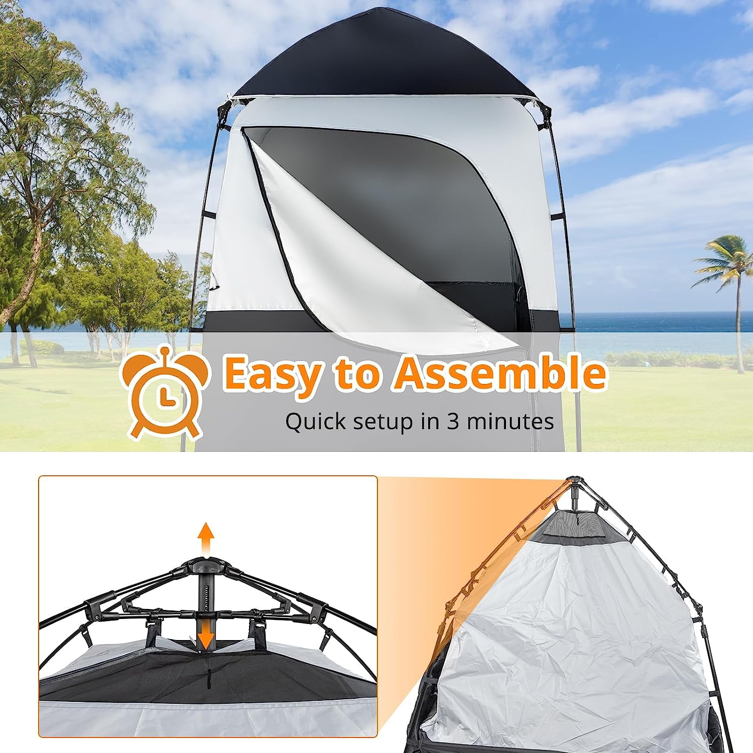 VINGLI Shower Tent with Mesh Floor and Carrying Bag