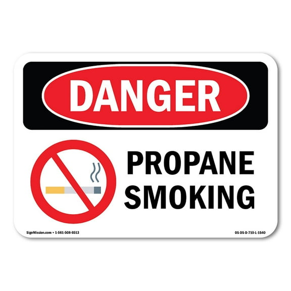 OSHA Danger Sign - Propane No Smoking | Plastic Sign | Protect Your Business, Construction Site, Warehouse & Shop Area |  Made in The USA