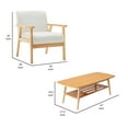 thumbnail image 5 of Benjara Gala Modern Chair and Coffee Table Set, Padded Seating, Beige Fabric, Wood, 5 of 5