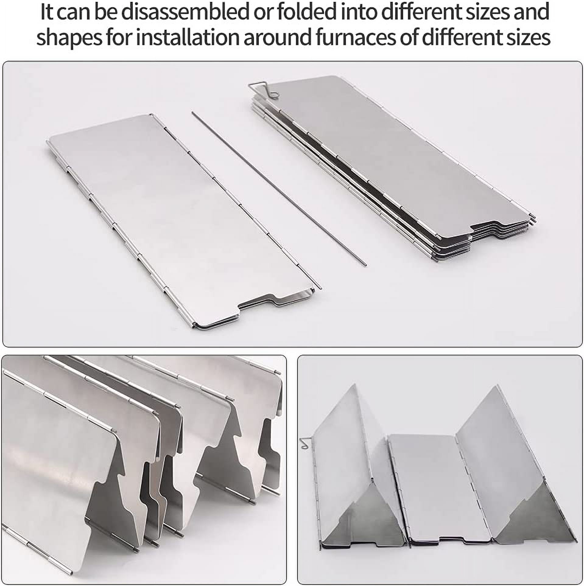 Pare-brise Pliable Pour Réchaud De Camping - 16 Plaques - Pare-brise Léger Pour Réchaud De Camping - Pare-vent Pour Brûleur Au Butane - Pare-vent En Alliage D'aluminium