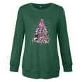 thumbnail image 4 of Womens Fall Graphic Sweatshirts 2025 Breast Cancer Awareness Shirt Long Sleeve Crew Neck Loose Pullover Top (Green M), 4 of 4