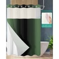 thumbnail image 2 of No Hook Shower Curtain with Snap in Liner, Abstract Ombre Sage Green and Black Gradient Hotel Shower Curtains for Bathroom, Washable Shower Curtain Liner Set with Mesh Top Window, 72”x78”, 2 of 6
