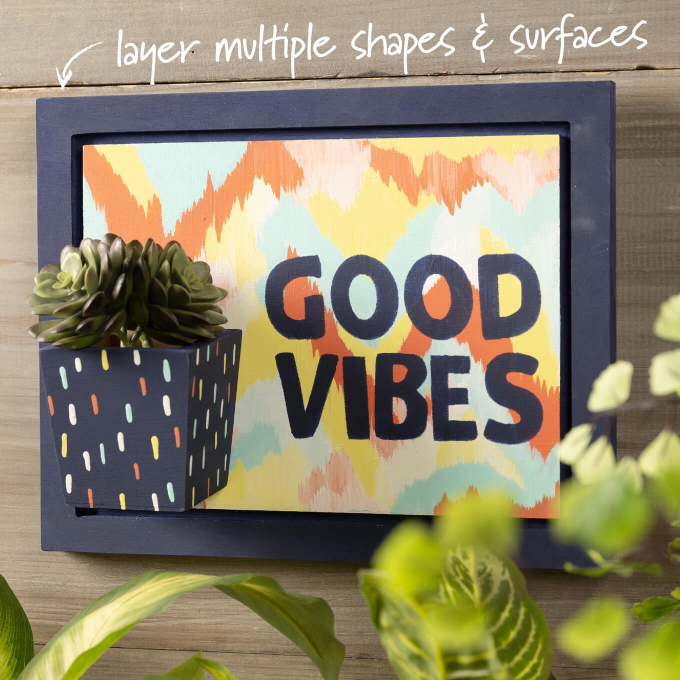 (3 pack) Plaid Wood Surfaces Square Planter, 3" x 3" x 3"