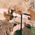 thumbnail image 1 of WLAGOOD Handmade Steampunk Drumming Windmill Sculpture Outdoor Metal Garden Art with Moving Wind-Powered Percussion,Stainless Steel Music-Themed Weathervane (32cm Guitar Decor + 70cm Bracket), 1 of 9