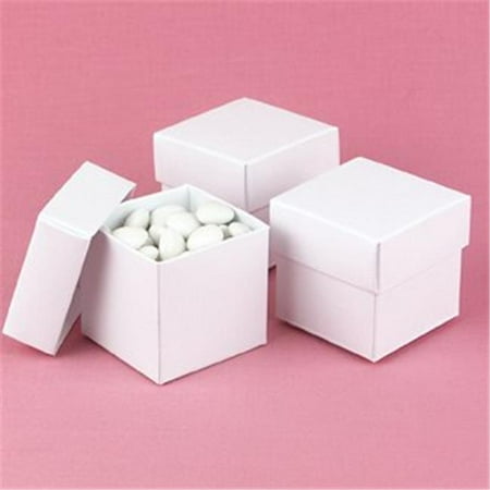 - White Shimmer 2 piece Favor Boxes - Personalized