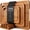 Carbonized Bamboo, variant on Astercook 4-Pieces Wood Cutting Board, Bamboo Chopping Board for Kitchen with Holder, Cutting Boards Set with Juice Groove and Handles, Charcuterie Board for Chopping Meat, Vegetables and Fruits