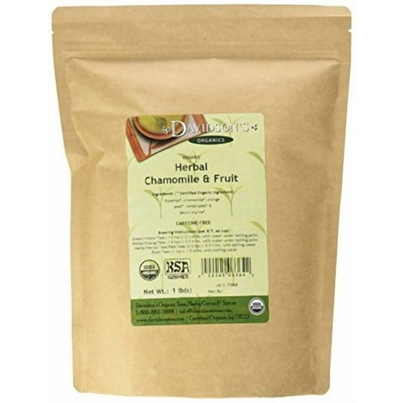 Davidson's Organics, Herbal Chamomile & Fruit, Loose Leaf Tea, 16-Ounce Bag