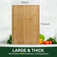 thumbnail image 2 of Kikcoin Bamboo Cutting Boards for Kitchen, with Deep Juice Groove and Inner Handle, XL, 17.6" x 12", 2 of 7