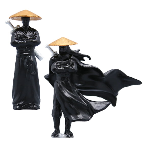 Masteelf 2-Piece Landscape Bonsai Figurine Set Decorative Chivalrous Office Desk Trinkets