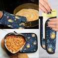 thumbnail image 5 of Yayeee Oven Mitts and Pot Holder Set of 4 Heat Resistant Kitchen Gloves Baking Hot Pad, Blue Fireflies Pattern, 5 of 5