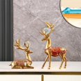 thumbnail image 6 of 2x Modern Couple Deer Statue, Reindeer Figurines Sitting and Standing Collectable Resin Elk Sculpture for Apartment Decor Housewarming Gift Aureate, 6 of 9