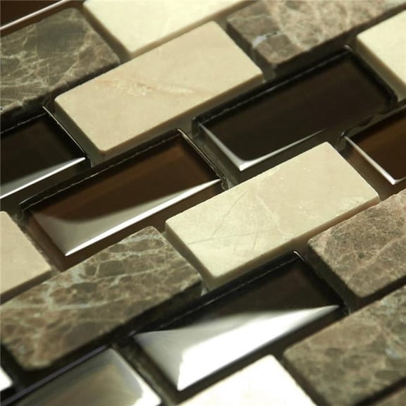 Blancho TIL-JFD-AMT102-6PC The Chessboard Design Peel & Stick Mosaic Decorative Wall Tile, Multi Color - 6 Piece