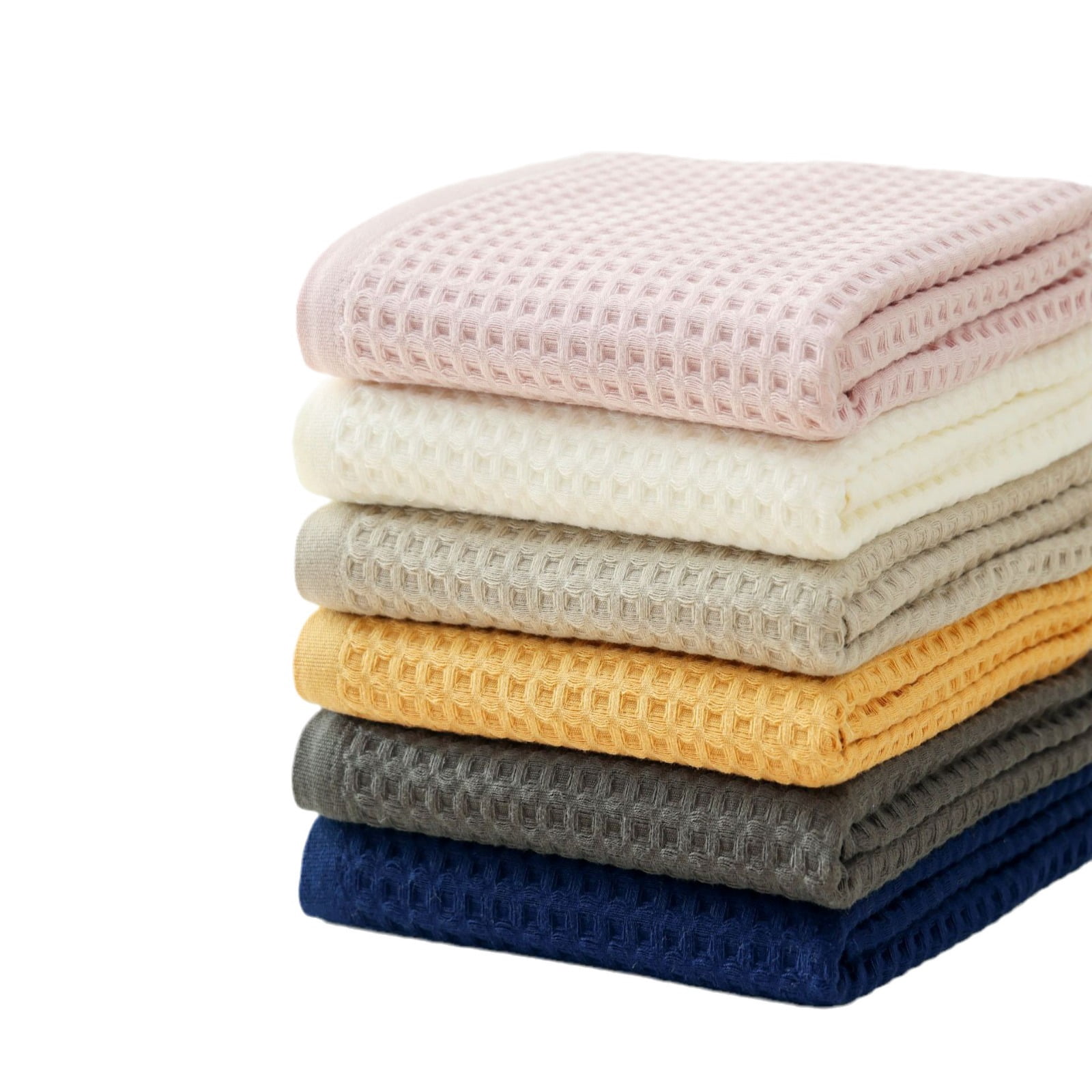 Zhuge 2 Pack Oversized 27.5x55in Microfiber Waffle Bath Towel - Soft Absorbent Fast Drying Lint Free, Dark blue